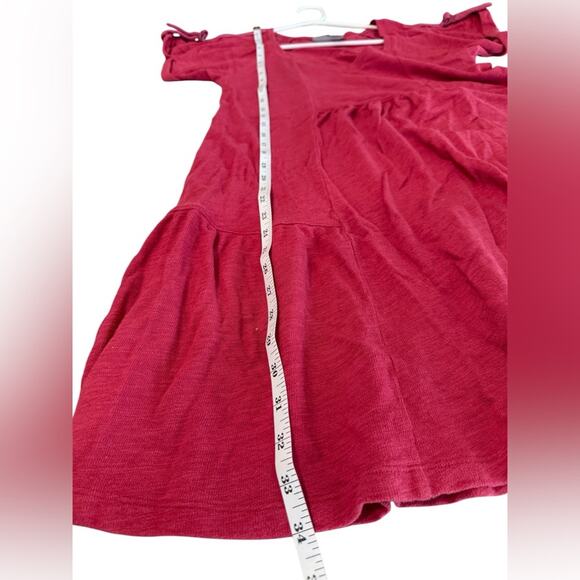 Anthropologie Saturday Sunday Kathie Flounced Mini Dress Pink‎ Red-Small - Picture 8 of 10